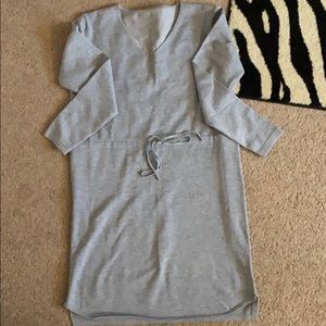 Grey v-neck sweater dress